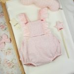 pelele bebe rosa flores
