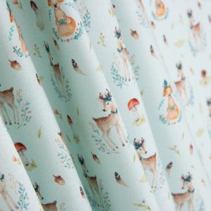 viyela color turquesa animales del bosque -little yidy-