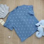 camisa bambula ancla azul