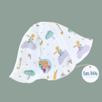 gorro de bebe blanco con estampado inspirado en el principito