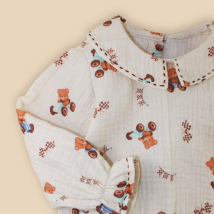 pelele bebe osos de carrera beige -little yildy-